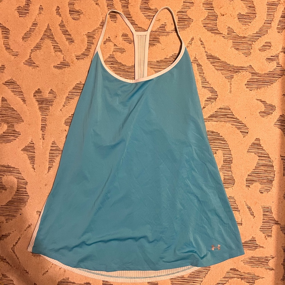 Under Armour Light Blue Racer Back Athletic Tank Top Size XL